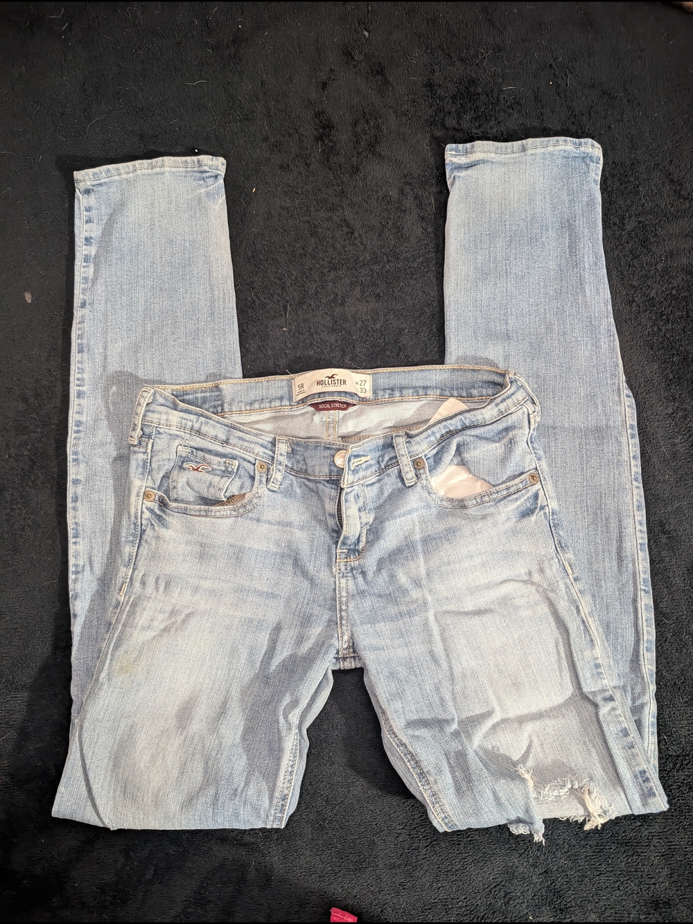 Hollister Women's Faded Light Blue Skinny Jeans